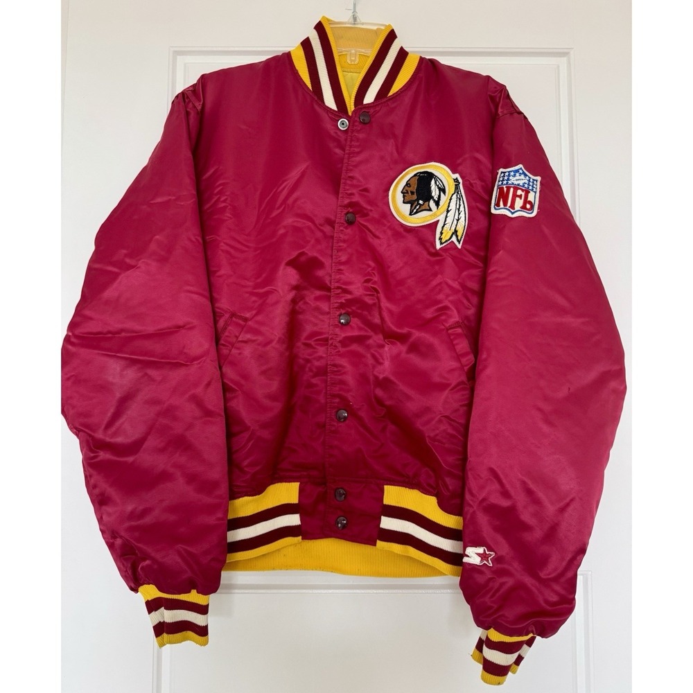 Washington Redskins Vintage Starter ProLine Authentic Satin Bomber Jacket Large